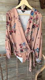 Vadim Bloemen Blouse - Maat L, Beige, Maat 42/44 (L), Ophalen of Verzenden, Gedragen
