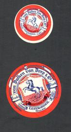 Oude Kaas etiketten merken -  LEEUWARDEN Van Dulken v Dorp, Verzamelen, Ophalen of Verzenden, Zo goed als nieuw, Overige typen