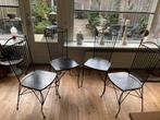 Zwaar ijzen eetkamer stoelen, Huis en Inrichting, Stoelen, Ophalen, Gebruikt, Zwart, Vier