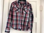 Bien Bleu blouse maat S / 36 rood / blauw geblokt, Blauw, Ophalen of Verzenden, Zo goed als nieuw, Maat 36 (S)