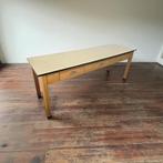 Vintage lange houten eettafel met lades en formica blad, Ophalen