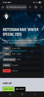 Ticket Rotterdamse Rave 13 december, Tickets en Kaartjes, Evenementen en Festivals