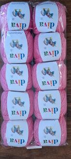 Pakket Diva Garen Mix Katoen - 10 Bollen roze, Hobby en Vrije tijd, Breien en Haken, Ophalen of Verzenden, Nieuw, Breien of Haken