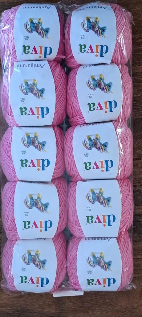 Pakket Diva Garen Mix Katoen - 10 Bollen roze, Hobby en Vrije tijd, Breien en Haken, Nieuw, Breien of Haken, Wol of Garen, Ophalen of Verzenden