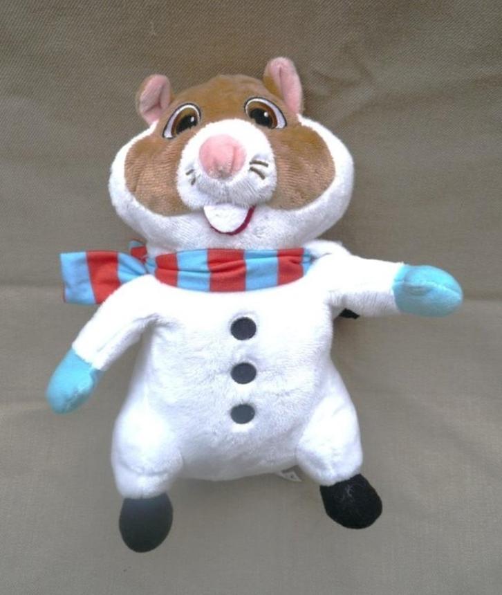 sneeuwprethamster met sjaal en sneeuwmanmuts Albert heijn., Kinderen en Baby's, Speelgoed | Knuffels en Pluche, Zo goed als nieuw