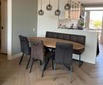 De Bommel Eetkamerset: Tafel 200cm, Bank 160cm & Stoelen, Ophalen, Zo goed als nieuw