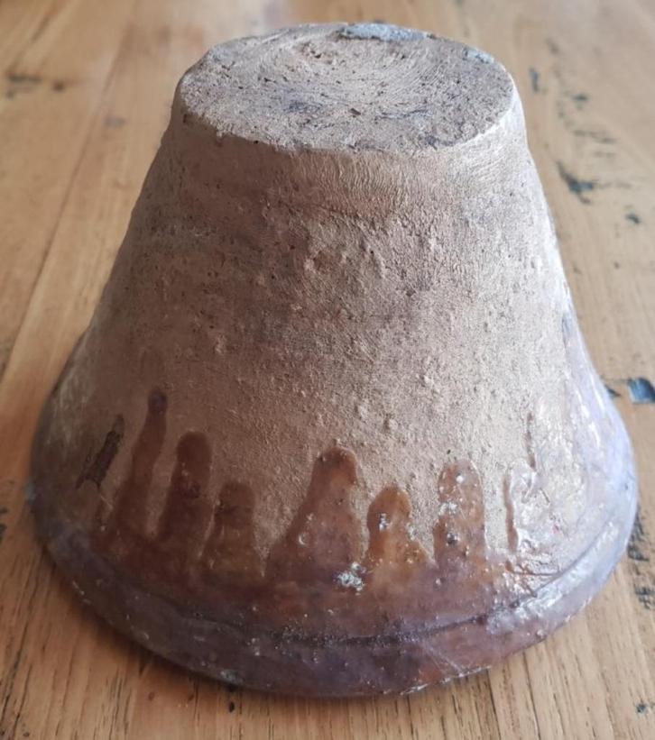 Brocante harspot, bloempot, kruidenpot, kaarsenpot, Antiek en Kunst, Curiosa en Brocante, Ophalen of Verzenden