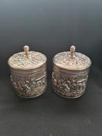 *** 2 VERZILVERDE THEEBUSSEN D.E ***, Antiek en Kunst, Ophalen of Verzenden