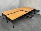 instelbaar industrieel bureau 180x90 - massief houten blad, Ophalen, In hoogte verstelbaar, Zo goed als nieuw, Bureau