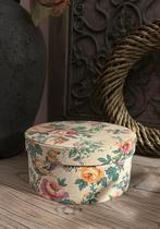 Brocante stoffen doos met rozen, Antiek en Kunst, Curiosa en Brocante, Ophalen of Verzenden