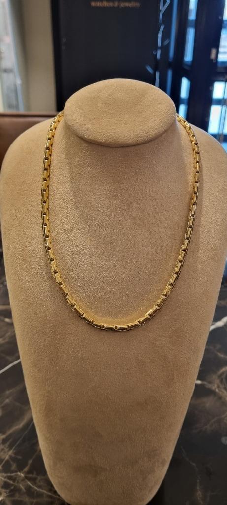 Prachtig Geel Gouden Collier Model Cartier 18 KRT // 45 CM, Sieraden, Tassen en Uiterlijk, Kettingen, Zo goed als nieuw, Goud