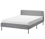 Ikea bed Slattum 140x200, Huis en Inrichting, Ophalen, Gebruikt, Zwart, Tweepersoons