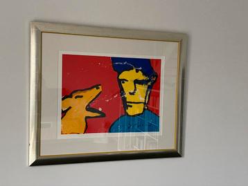 Herman Brood - Hond bij man (zeefdruk) inclusief lijst beschikbaar voor biedingen