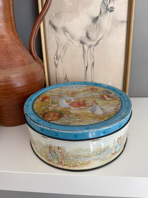 The World of Beatrix Potter blikkendoos rond vintage 90s, Verzamelen, Blikken, Zo goed als nieuw, Overige merken, Ophalen of Verzenden