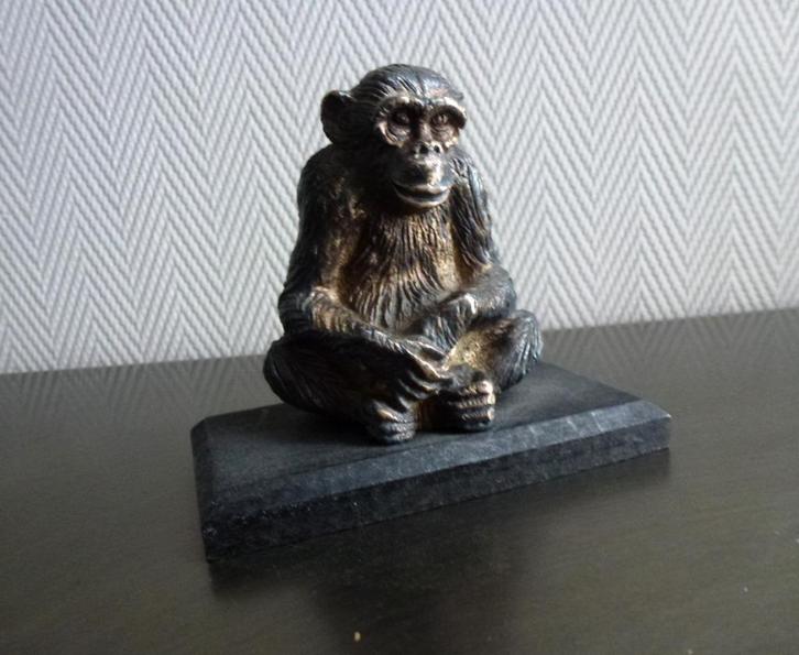 WMF verzilverde CHIMPANSEE  nr. 9 van de serie, Verzamelen, Dierenverzamelingen, Zo goed als nieuw, Beeldje of Figuurtje, Wild dier
