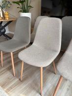 Jysk eetkamerstoelen beige groen 6 stuks (35 euro per stuk), Huis en Inrichting, Ophalen, Overige kleuren, Zo goed als nieuw, Stof