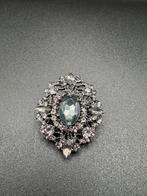 Zwarte Broche met Strass, Overige materialen, 4 tot 7 cm, Gebruikt, Zwart