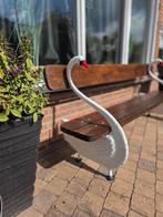 Gietijzeren zwanenbank, Tuin en Terras, Tuinbanken, Ophalen, Gebruikt, Metaal