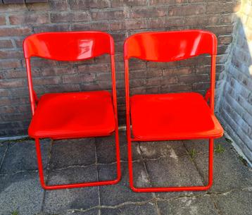 Set klapstoelen Italiaans design folding chairs 2 stuk rood beschikbaar voor biedingen