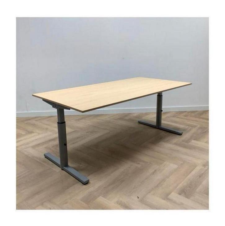 Gispen TM Verstelbare Slinger Bureau Tafel Eiken 160 x 80, Huis en Inrichting, Bureaus, Zo goed als nieuw, Bureau, In hoogte verstelbaar