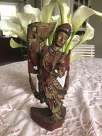 Houtsnijwek danseres met waaier Birma, Antiek en Kunst, Ophalen of Verzenden