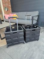 2 Inklapbare trolleys - Handig!, Doe-het-zelf en Verbouw, Kratten en Dozen, Ophalen, Gebruikt, 40 tot 60 cm, Opvouwbaar