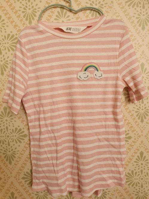 h&m Kids rib shirtje met regenboog patch  122-128 Nieuw, Kinderen en Baby's, Kinderkleding | Maat 122, Nieuw, Meisje, Shirt of Longsleeve