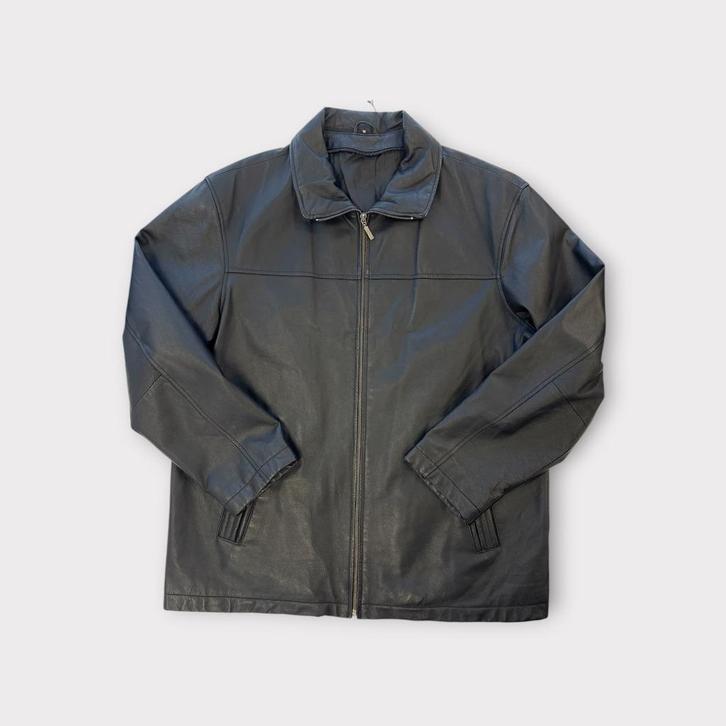 Canda heren jas maat XL (100% leer), Kleding | Heren, Jassen | Winter, Gedragen, Maat 56/58 (XL), Zwart, Ophalen of Verzenden