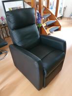 Relax fauteuil zwart, Minder dan 75 cm, Gebruikt, Leer, 50 tot 75 cm