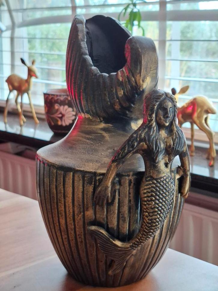 Bloempot vaas met zeemeermin, Huis en Inrichting, Woonaccessoires | Vazen, Zo goed als nieuw, Overige kleuren, Minder dan 50 cm