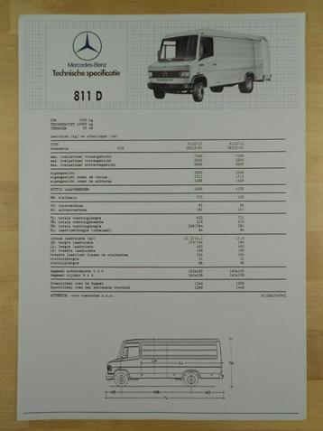 Mercedes 811D Technische Specificatie folder ca 1987 811 D beschikbaar voor biedingen