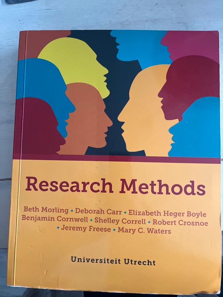Research Methods - Universiteit Utrecht, Boeken, Studieboeken en Cursussen, Zo goed als nieuw, WO, Gamma, Ophalen of Verzenden
