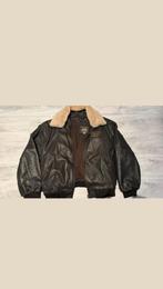 Leather Jacket Pilot Vintage, Verzenden, Gedragen, Overige maten, Bruin