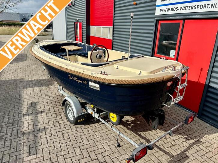 Oud Huijzer 560 met 18 pk Tohatsu 4 takt kampeerkap!, Watersport en Boten, Sloepen, Gebruikt, 10 tot 30 pk, 3 tot 6 meter, Benzine