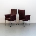 6 Originele Montis Chaplin stoelen kleur: Cherry, Ophalen of Verzenden, Zo goed als nieuw, Rood, Leer