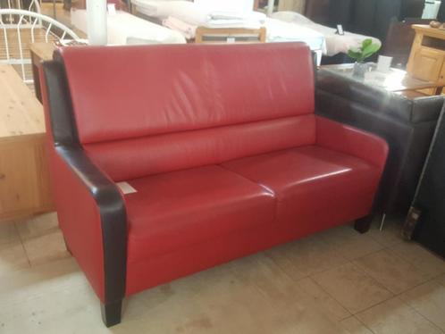 Mooie Rood/Zwarte Bankstel., Huis en Inrichting, Banken | Bankstellen, Gebruikt, Rechte bank, Tweepersoons, 150 tot 200 cm, 75 tot 100 cm