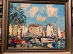 Havengezicht St. Tropez Zuid-Frankrijk., Antiek en Kunst, Kunst | Schilderijen | Klassiek, Ophalen of Verzenden