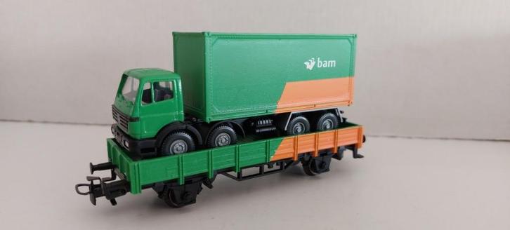 Bam Lage Bakwagon met Mercedes Vrachtwagen (10), Hobby en Vrije tijd, Modeltreinen | H0, Zo goed als nieuw, Wagon, Wisselstroom
