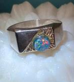 Zegelring Echt  Opaal Zilver Uniseks Ring, Gebruikt, 20 of groter, Ophalen of Verzenden, Dame of Heer