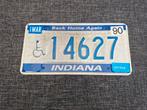 Kentekenplaat Indiana USA handicap nummerbord Nummerplaat, Ophalen of Verzenden, Gebruikt, Auto's