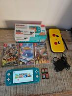 Nintendo switch lite + 4 spellen, Spelcomputers en Games, Ophalen of Verzenden, Turquoise, Zo goed als nieuw, Met beschermhoes of tas