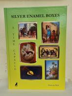 UNIEK BOEK ZILVER EMAILLE SNUIF DOOS & SIGARET ETUI, Antiek en Kunst, Ophalen of Verzenden, Zilver