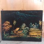 Schilderijtje, olieverf op textiel, Ophalen