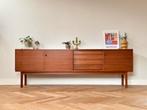 Vintage XL dressoir Bartels design jaren 50/60 teak, Ophalen, Teakhout, 200 cm of meer, 25 tot 50 cm