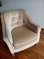 Beige Vintage Fauteuil, Huis en Inrichting, Fauteuils, Ophalen, Hout, Gebruikt, Minder dan 75 cm