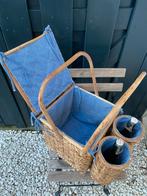 Vintage Franse Picknickmand met Flessenhouders, Ophalen of Verzenden