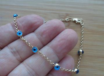 14 karaat 585 gouden boze oog armband [721] beschikbaar voor biedingen