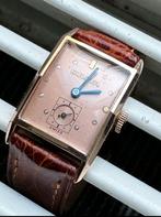Vintage 14 karaat rosé gouden Bulova Tank, Sieraden, Tassen en Uiterlijk, Horloges | Dames, Goud, Ophalen of Verzenden, Leer