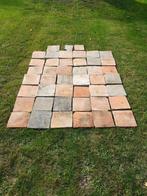 antieke handgebakken vloertegels ongeveer 20 x 20 cm, Doe-het-zelf en Verbouw, Tegels, Ophalen, Gebruikt, Keramiek, 20 tot 40 cm