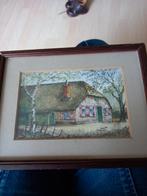 Klein  aquarel john de jongh boerderij Nunspeet, Antiek en Kunst, Kunst | Schilderijen | Klassiek, Ophalen of Verzenden